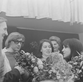Ewa Demarczyk i Piotr Skrzynecki we Wrocławskim Klubie Dziennikarza