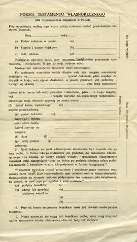 Forma testamentu własnoręcznego