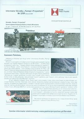 Informator Ośrodka Pamięć i Przyszłość nr 2/09