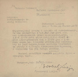 Do Zarządu Gminnego: Referat Aprowizacyjny w Rudnikach: pismo