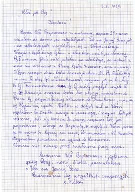Któż jak Bóg, list od siostry Filki