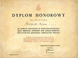 Dyplom honorowy