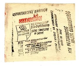 Kartka " Spontaniczny Łańcuch Solidarności"