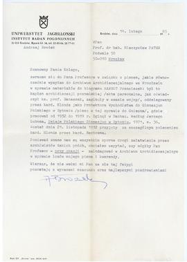 List od Andrzeja Brożka