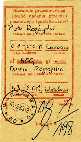 Dowód nadania przekazu pocztowego (pokwitowanie)