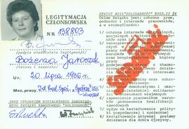 Legitymacja członkowska NSZZ Solidarność Region Dolny Śląsk